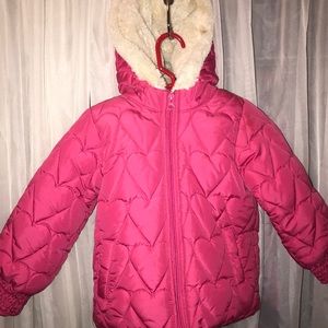 Cute girls winter jacket with hood.